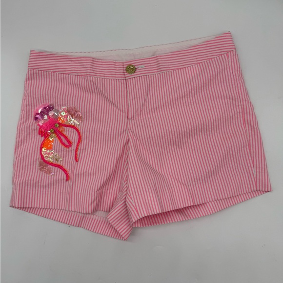 Lilly Pulitzer Pants - Lilly Pulitzer SZ 6 Callahan Party Women’s Short Pink White Stripe Seers…